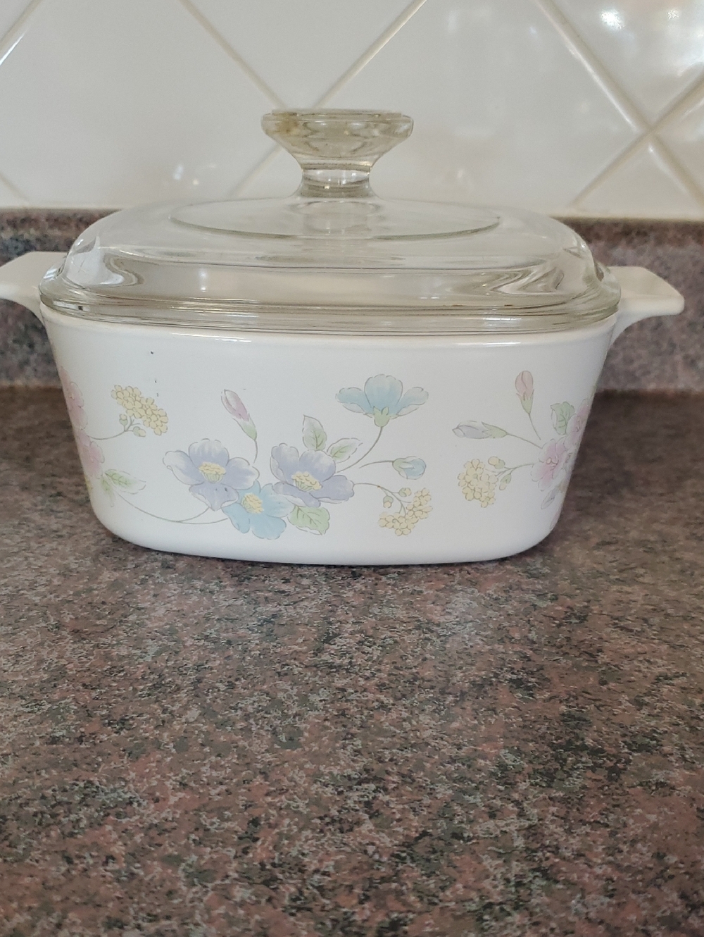 Corningware Pastel Bouquet Baking Dish & Lid